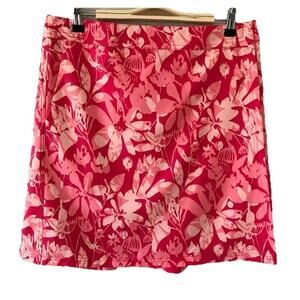Rip Skirt Hawaii Maui Pink Floral Mini Wrap Skirt Tropical Beach Pool Large E6
